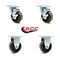 Service Caster SCC 4 in x 1.5 High Temp Phenolic Wheel Caster - 2 Swivel w/Brakes/2 Rigid, 4PK SCC-20S415-PHSHT-TP2-TLB-2-R415-2 - alternate 2
